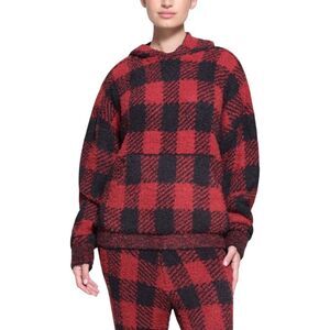 SKIMS Cozy Knit Hoodie - Brick Buffalo Check - Size L/XL